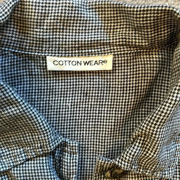 Cotton Wear Micro Houndstooth Linen Jacket EUC L - Picture 4 of 5